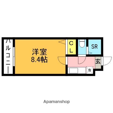 APAHOME新飯塚北(1K/4階)の間取り写真