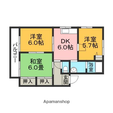 フレンド・ハイツ(3DK/1階)の間取り写真