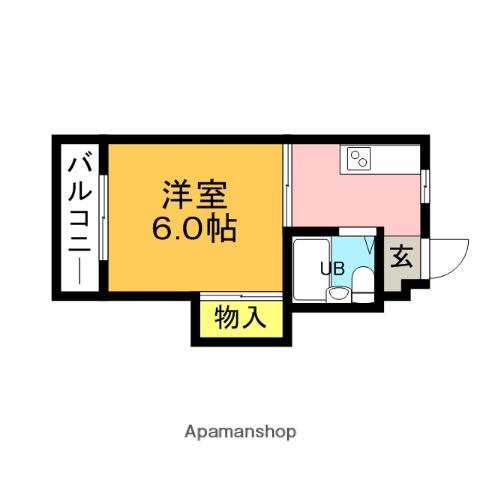 スカイハイツ新飯塚(1K/3階)の間取り写真