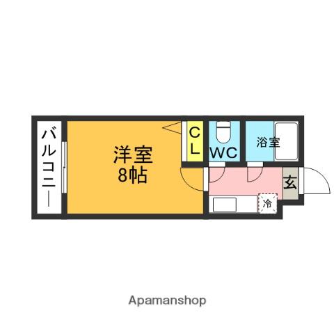 APAHOME飯塚Ⅱ(1K/4階)の間取り写真