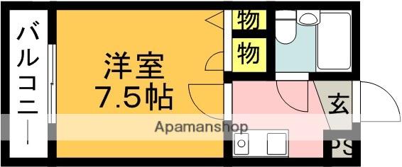 メゾン山美Ⅱ(1K/1階)の間取り写真