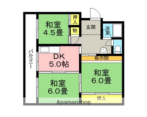 大内田ビルNO3(2LDK/3階)の間取り写真