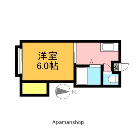 サクセスホワイト(1K/2階)の間取り写真