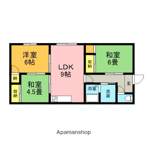 筑豊本線 桂川駅(福岡) 徒歩11分 1階建 築39年(3LDK)の間取り写真