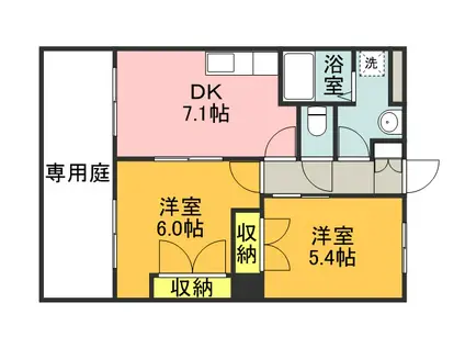 ESPERANZA(2DK/1階)の間取り写真