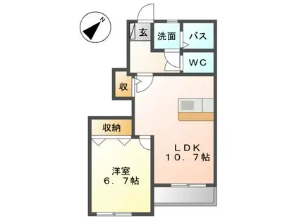 メゾン坂汐Ⅱ号館(1LDK/1階)の間取り写真