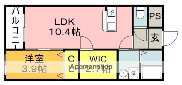 ARCBLISS飯塚(1SLDK/4階)の間取り写真