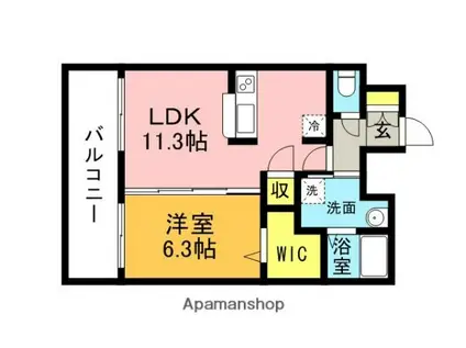 エストレイラ飯塚(1LDK/4階)の間取り写真