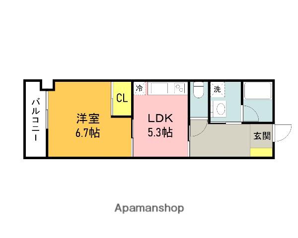 セントロイヤル新飯塚駅(1LDK/3階)の間取り写真