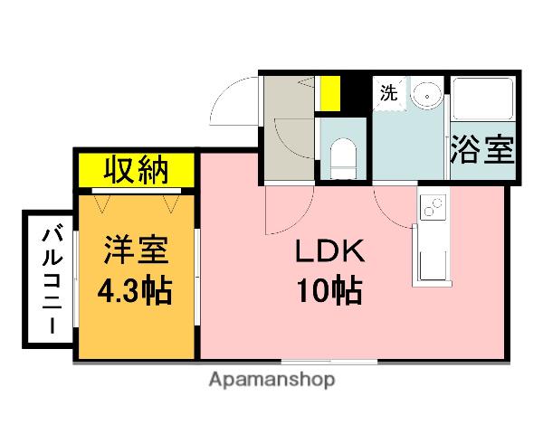 リテラ飯塚駅前(1LDK/3階)の間取り写真