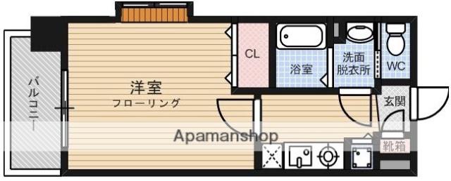 ピュアドーム箱崎アネックス(1K/7階)の間取り写真