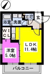 ドミールシャトーⅡ(1LDK/3階)の間取り写真