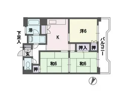 脇坂マンション(3DK/3階)の間取り写真