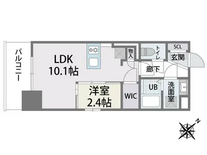 ラクラス博多Ⅱ(1LDK/11階)の間取り写真