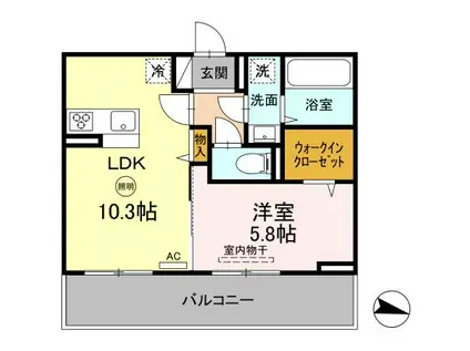 DーROOM石丸(1LDK/3階)の間取り写真