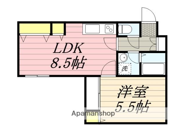 ビバイン平尾(1LDK/4階)の間取り写真