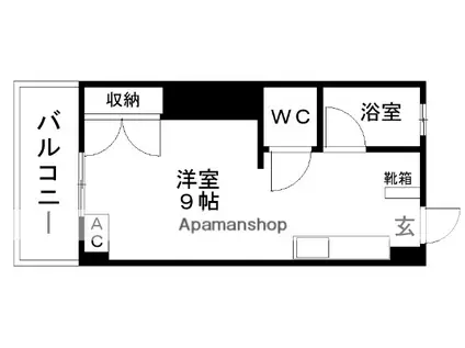 コーポみづほ(ワンルーム/1階)の間取り写真