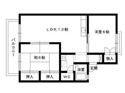 セジュール新原(2LDK/2階)の間取り写真