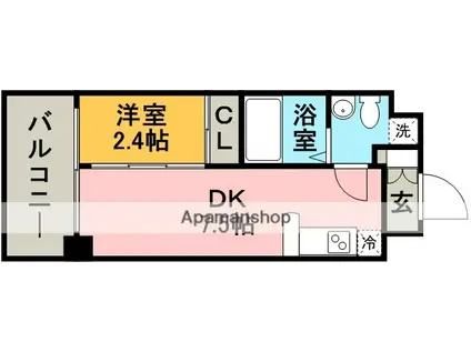 ルネッサンス21赤坂けやき通(1DK/4階)の間取り写真