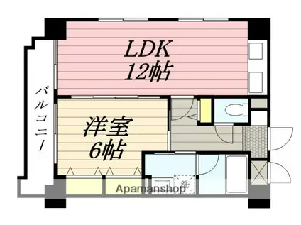 アミッドグリーン大濠弐番館(1LDK/2階)の間取り写真