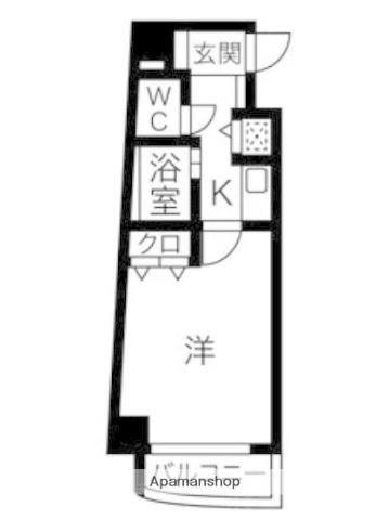 ビジネスワン桜坂 旧名称オーベル赤坂(1K/4階)の間取り写真