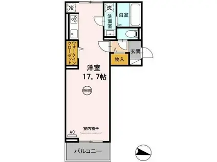 DーROOM石丸(ワンルーム/3階)の間取り写真