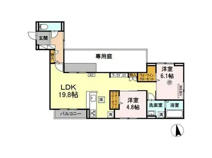 D-ROOM室見(2LDK/1階)の間取り写真