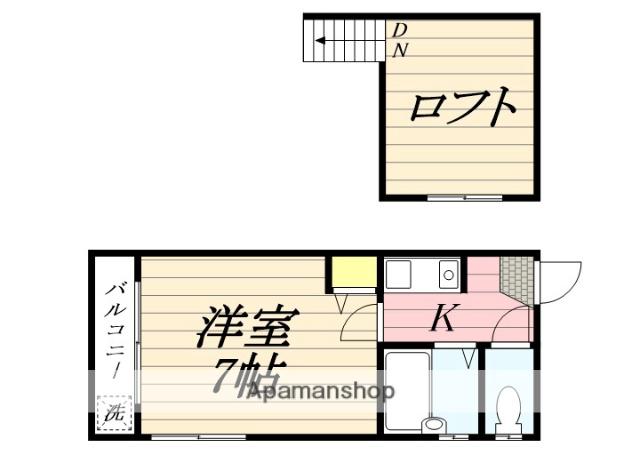 ボヌール桜坂Ⅱ(1K/3階)の間取り写真