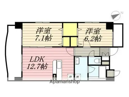 ナウヴィレッジ港(2LDK/2階)の間取り写真