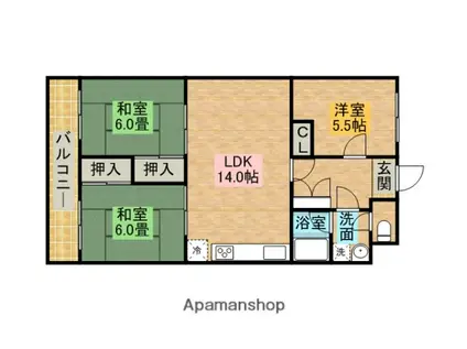 プレシャスコーラル(3LDK/1階)の間取り写真