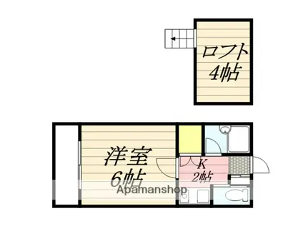 セシル15(1K/2階)の間取り写真