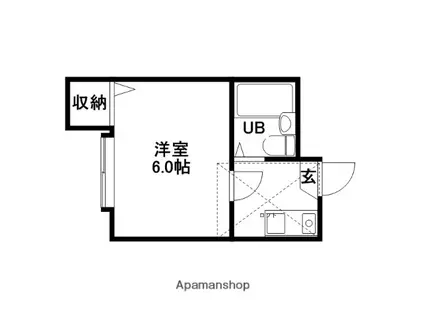 パンシオン宝町(1K/1階)の間取り写真