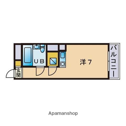 ダイナコート新原(ワンルーム/3階)の間取り写真