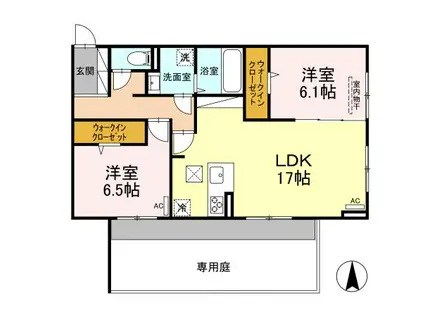 D-ROOM五十川(2LDK/1階)の間取り写真