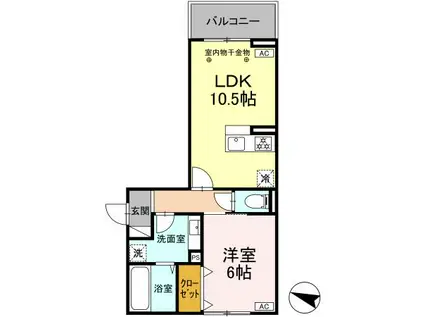 D-ROOM野間大池(1LDK/2階)の間取り写真