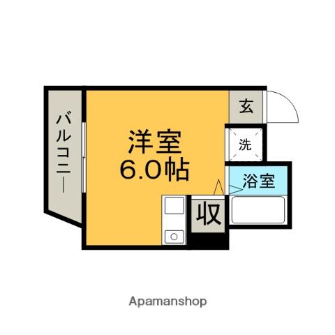 ロフテール南福岡(ワンルーム/2階)の間取り写真