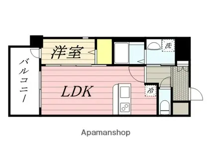 ルブラン箱崎(1LDK/2階)の間取り写真