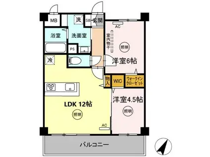 CASA FELICE(2LDK/4階)の間取り写真