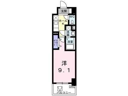 多の津5丁目アパート(1K/9階)の間取り写真