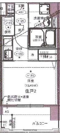 メイクス博多石城(ワンルーム/2階)の間取り写真