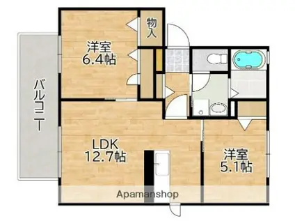 シャーメゾンコスモB(2LDK/2階)の間取り写真