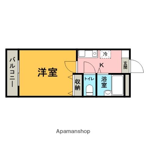 メゾン箱崎Ⅱ(1K/3階)の間取り写真