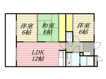 グリーンハイツ若宮(3LDK/3階)の間取り写真