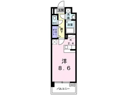 エンゼルガーデン(1K/2階)の間取り写真