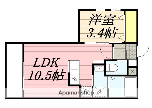 CHERIM戸畑Ⅲ(1LDK/3階)の間取り写真