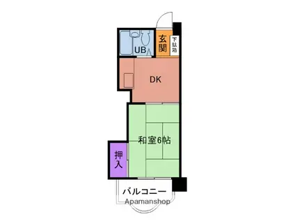 プレアール千代ヶ崎(1DK/4階)の間取り写真