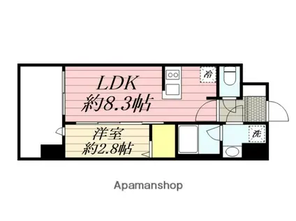 ブランシエスタ千早RJR(1LDK/7階)の間取り写真