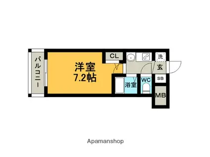 エステムコート博多・祇園ツインタワー ファーストステージ(1K/10階)の間取り写真