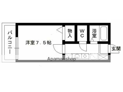 タウンハウス松香台(1K/2階)の間取り写真