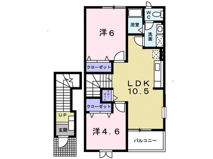 フォーリストナウⅡ(2LDK/2階)の間取り写真